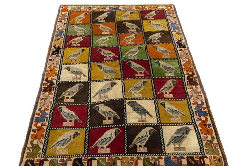 Hand-knotted Gabbeh nomadic rug - 187 X 128 Cm