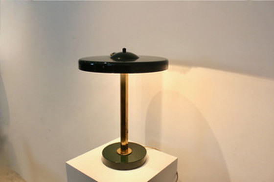 Image 1 of Green and Brass French Table Lamp