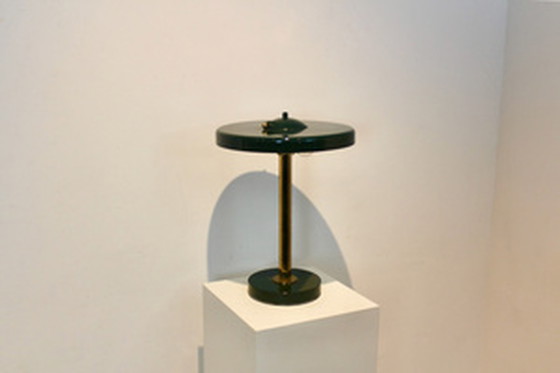 Image 1 of Green and Brass French Table Lamp