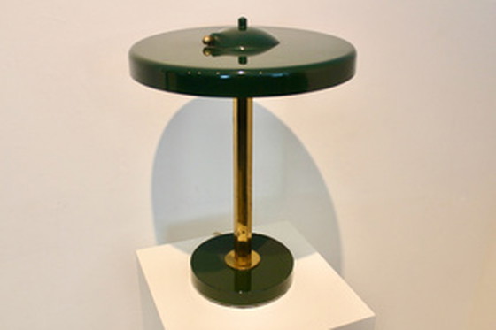 Image 1 of Green and Brass French Table Lamp