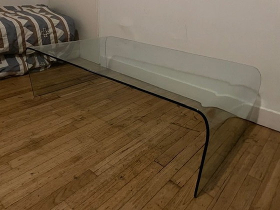 Image 1 of Glass Design Coffee Table From Flam Italia Waterfall 1970