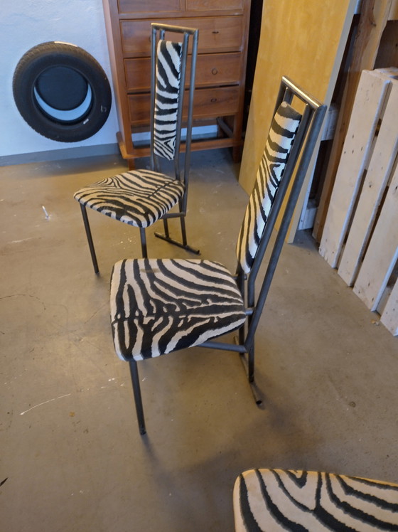 Image 1 of 4x chairs made of tubular steel/ fabric cover