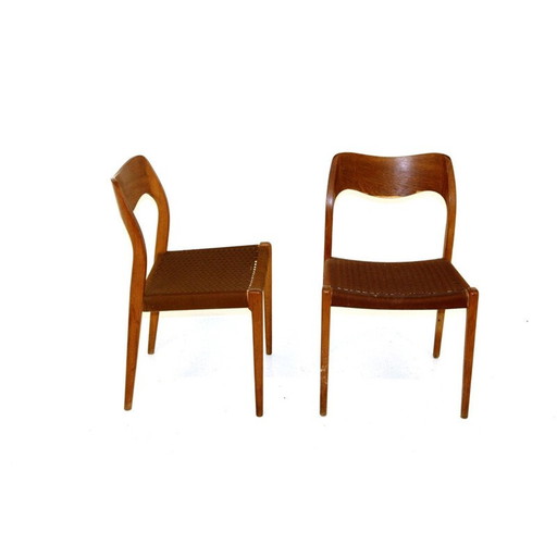 Pair of vintage teak chairs by Niels O Moller for Jl Moller, 1960
