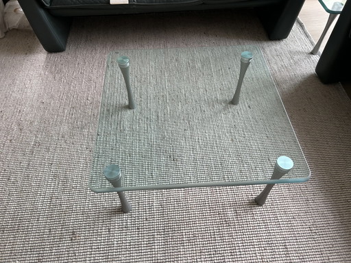 2x Rolf Benz glass coffee table