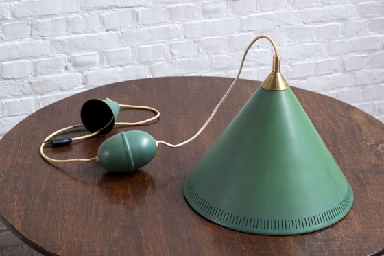 Image 1 of Lampe à suspension Bent Karlby Kegle, Lyfa Danemark années 1960