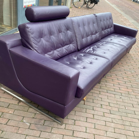 Image 1 of Leolux Cuno Sofa purple leather 290