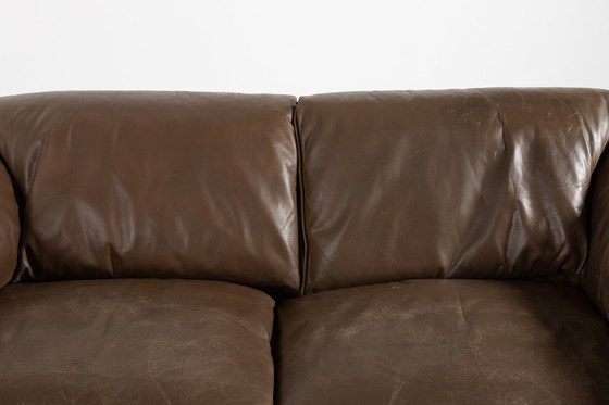 Image 1 of Modern brown leather two seats sofa by Eilersen