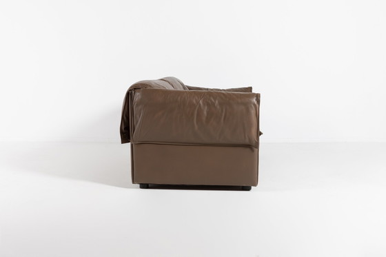 Image 1 of Modern brown leather two seats sofa by Eilersen