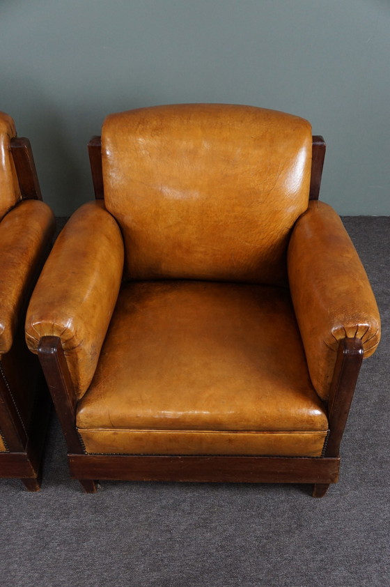 Image 1 of Set of 2 Art Deco/ Amsterdam School armchairs