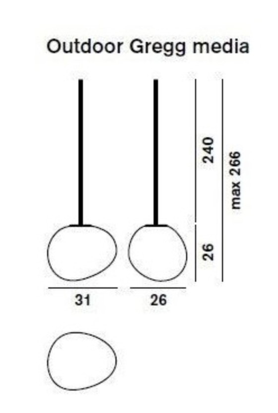 Image 1 of 3x Foscarini Gregg Outdoor Suspension Medium lampada a sospensione