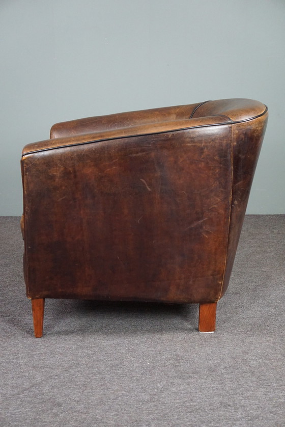 Image 1 of Sheep leather club armchair