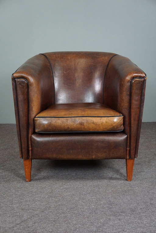 Fauteuil club en peau de mouton