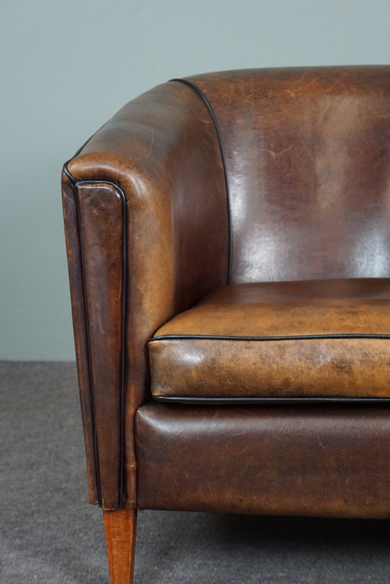 Image 1 of Sheep leather club armchair