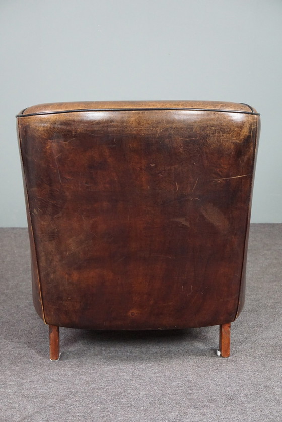 Image 1 of Sheep leather club armchair