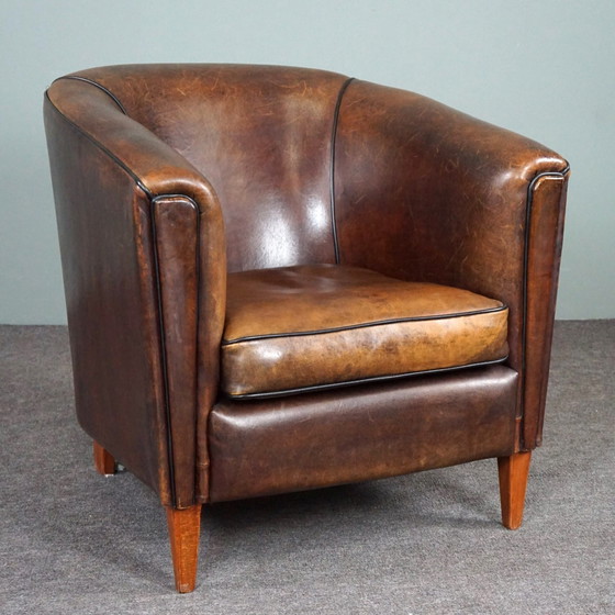 Image 1 of Sheep leather club armchair