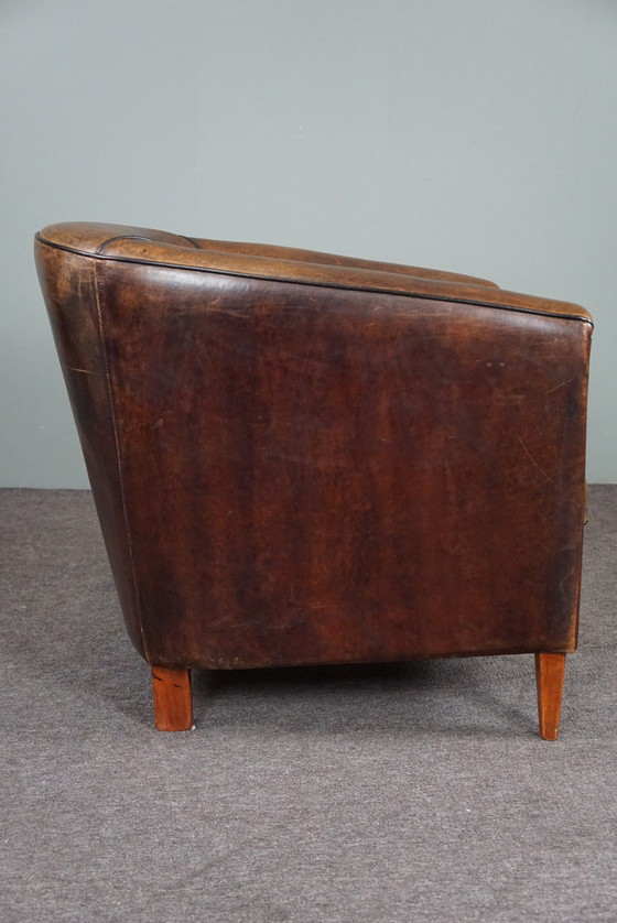 Image 1 of Sheep leather club armchair