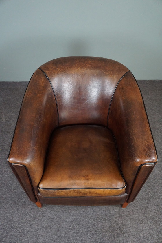 Image 1 of Sheep leather club armchair