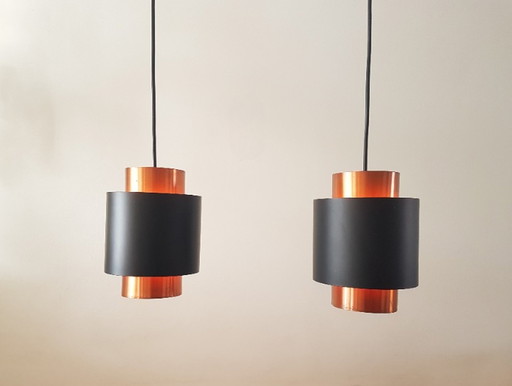 2X TUNIKA PENDANT LAMPS BY JO HAMMERBORG FOR FOG & MORUP, 1960