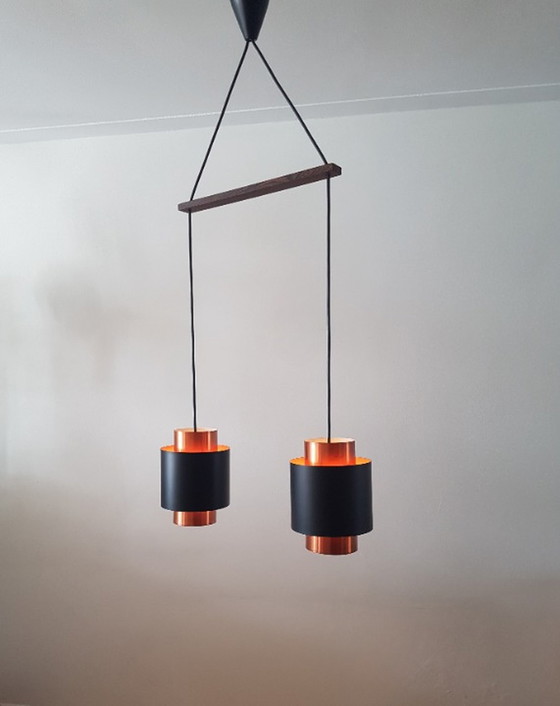 Image 1 of 2X TUNIKA PENDANT LAMPS BY JO HAMMERBORG FOR FOG & MORUP, 1960