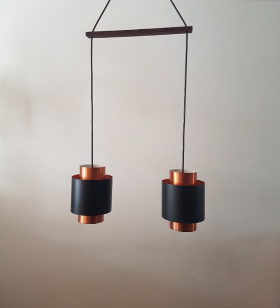 Image 1 of 2X TUNIKA PENDANT LAMPS BY JO HAMMERBORG FOR FOG & MORUP, 1960