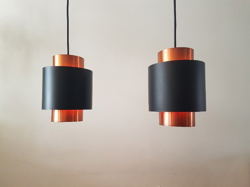 2X TUNIKA PENDANT LAMPS BY JO HAMMERBORG FOR FOG & MORUP, 1960