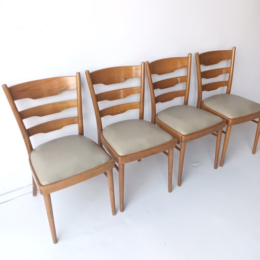 4x vintage wooden chairs