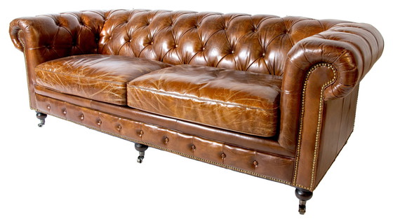 Image 1 of Vintage Chesterfield bank Cognac