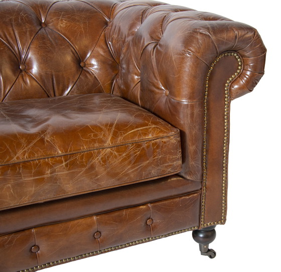 Image 1 of Vintage Chesterfield bank Cognac