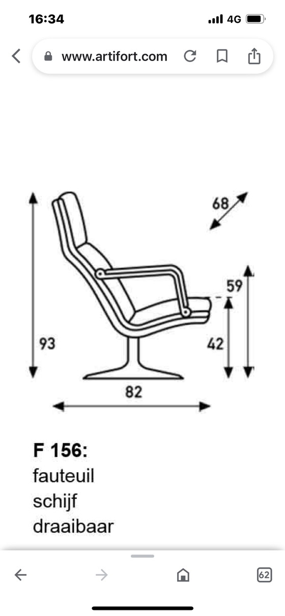 Image 1 of Artifort F156 Faulteuil avec pouf