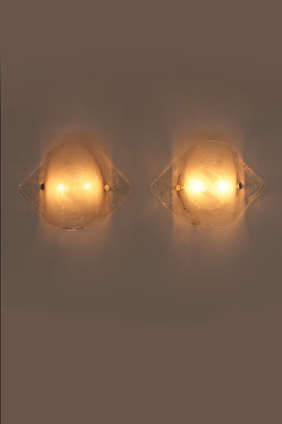 Image 1 of J.T Kalmar for Franken wall lamps with Murano glass from the 1970s.