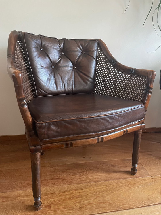 Image 1 of Fauteuil vintage en faux bambou