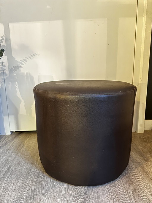 Retro ottoman dark brown 