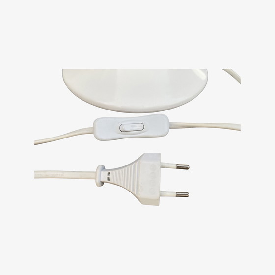 Image 1 of Lampe de bureau vintage en métal blanc/chrome