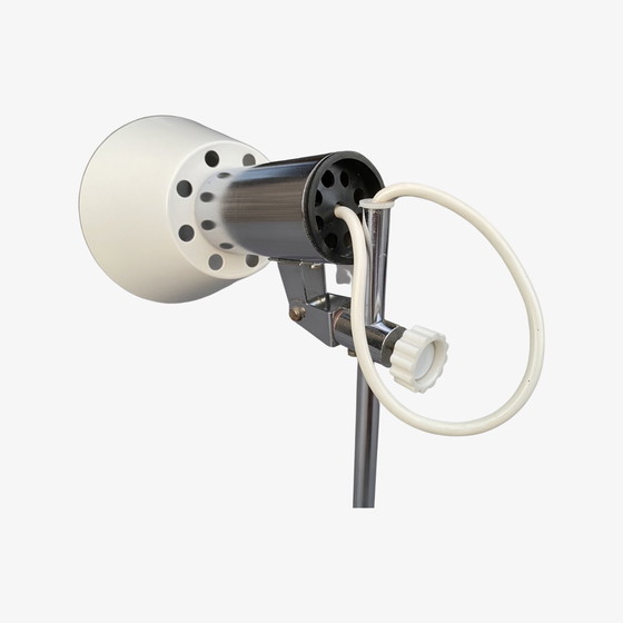 Image 1 of Lampe de bureau vintage en métal blanc/chrome