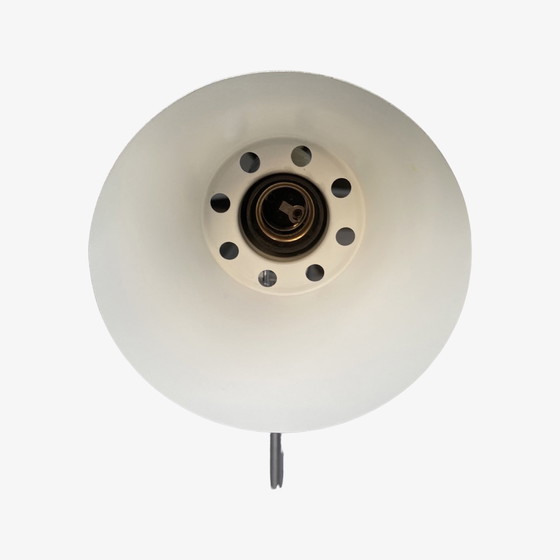 Image 1 of Lampe de bureau vintage en métal blanc/chrome