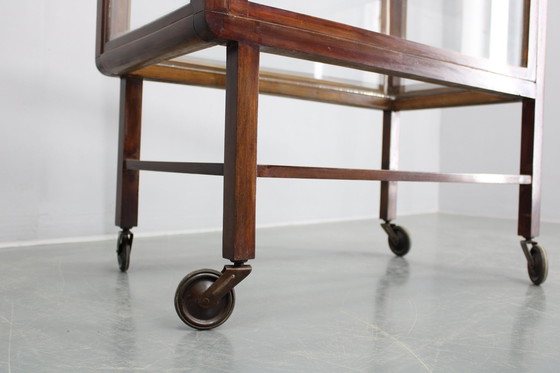 Image 1 of Antique Glass Cabinet On Wheels