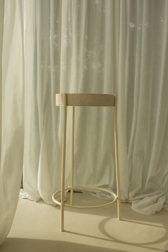 Image 1 of 3X Barstool Marble And Steel By Tjørven Rappelet