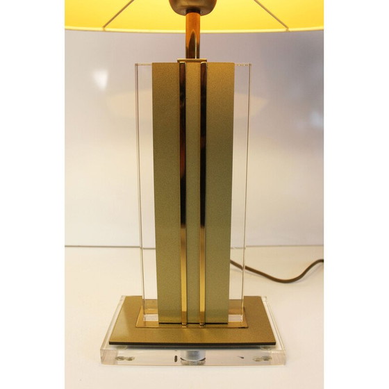 Image 1 of Lampada vintage in lucite e ottone di Belgochrom, anni '70