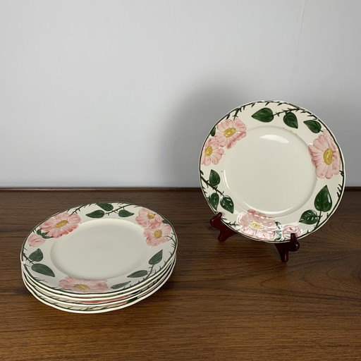 Set Of 5 Flat Plates Villeroy & Boch “Wild Rose” Service, 1970