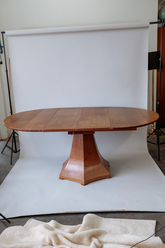 Image 1 of Table de salle à manger extensible ronde vintage