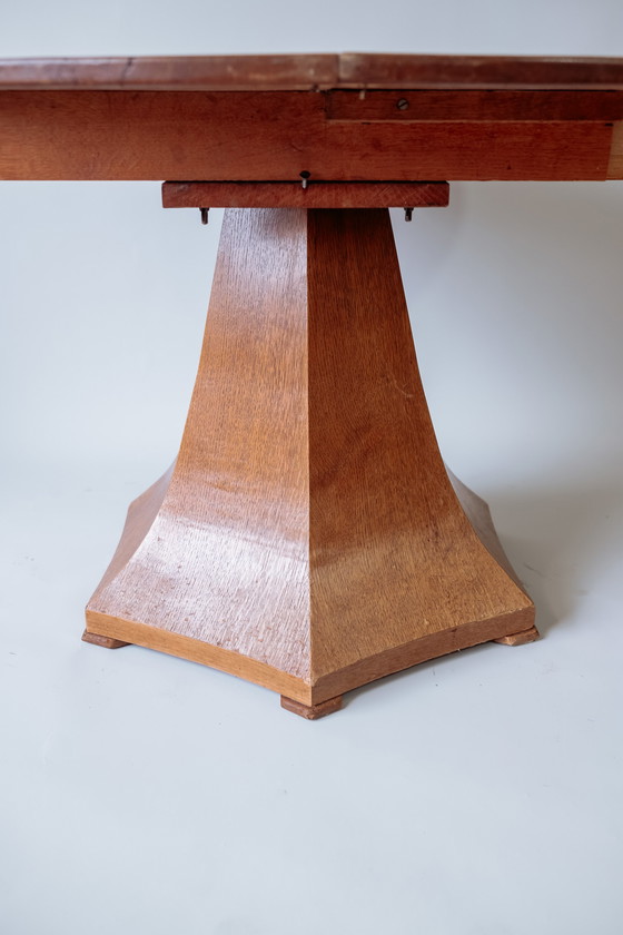 Image 1 of Table de salle à manger extensible ronde vintage