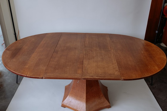 Image 1 of Table de salle à manger extensible ronde vintage
