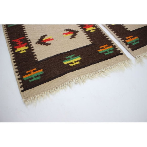 Image 1 of Pair of vintage Kilim wool rugs 1960
