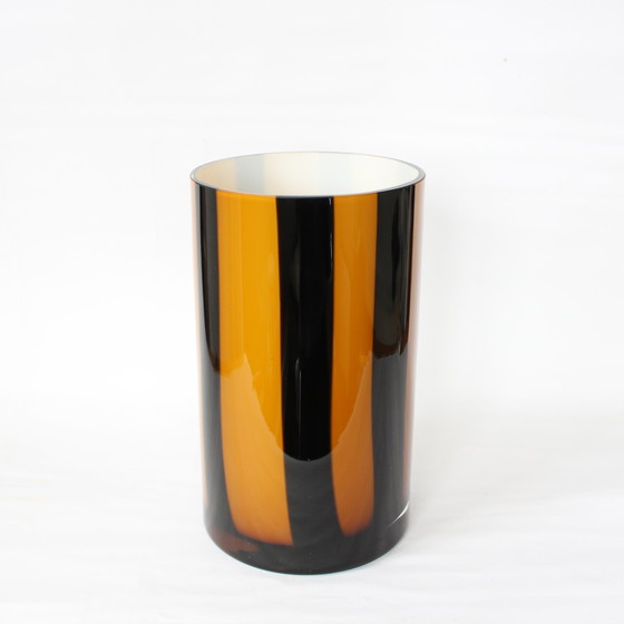 Image 1 of Vaso in vetro vintage a strisce
