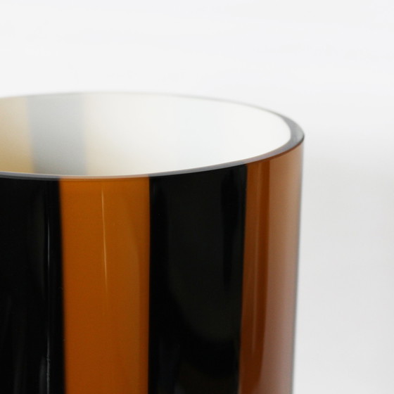 Image 1 of Vaso in vetro vintage a strisce