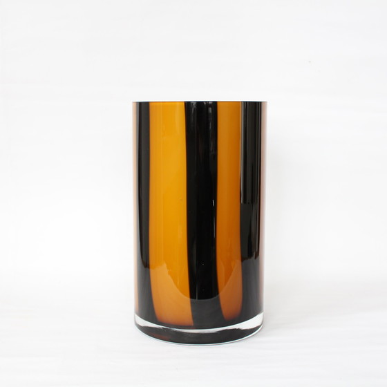 Image 1 of Vaso in vetro vintage a strisce