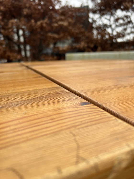 Image 1 of Pine seventies dining room table, hangar table.