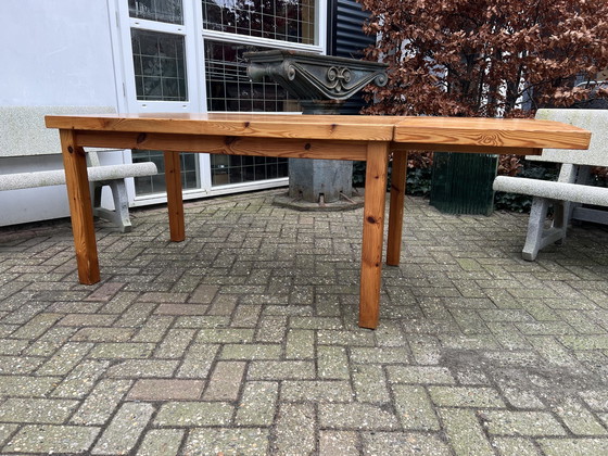 Image 1 of Pine seventies dining room table, hangar table.