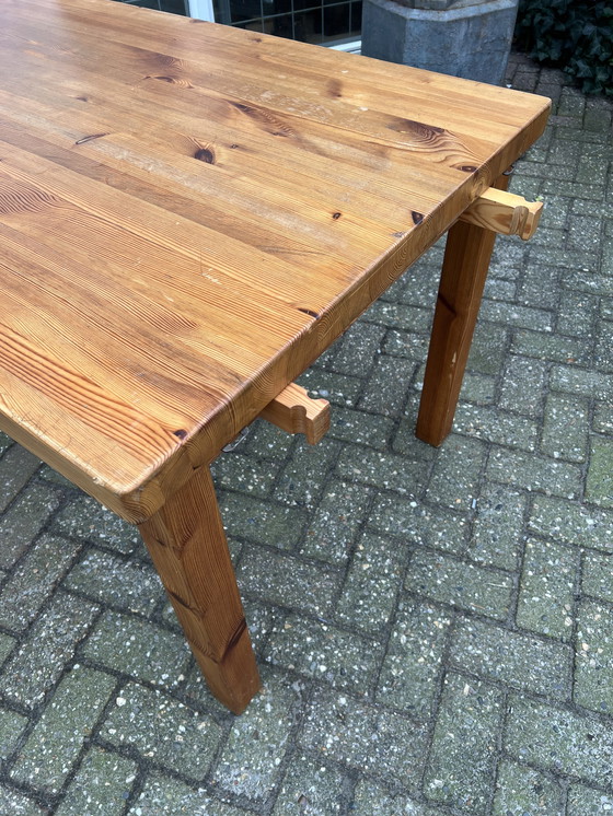 Image 1 of Pine seventies dining room table, hangar table.