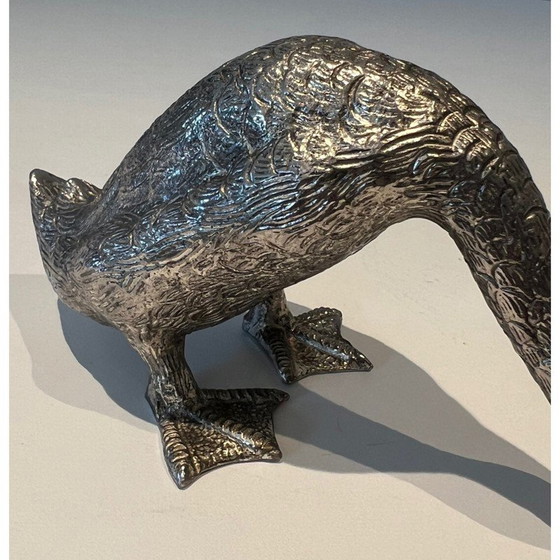 Image 1 of Vintage silver-plated bronze duck, 1970